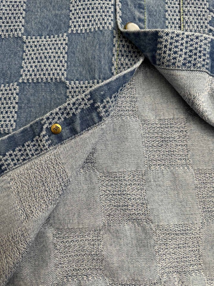 Louis Vuitton Mosaic Short Sleeve Denim Shirt