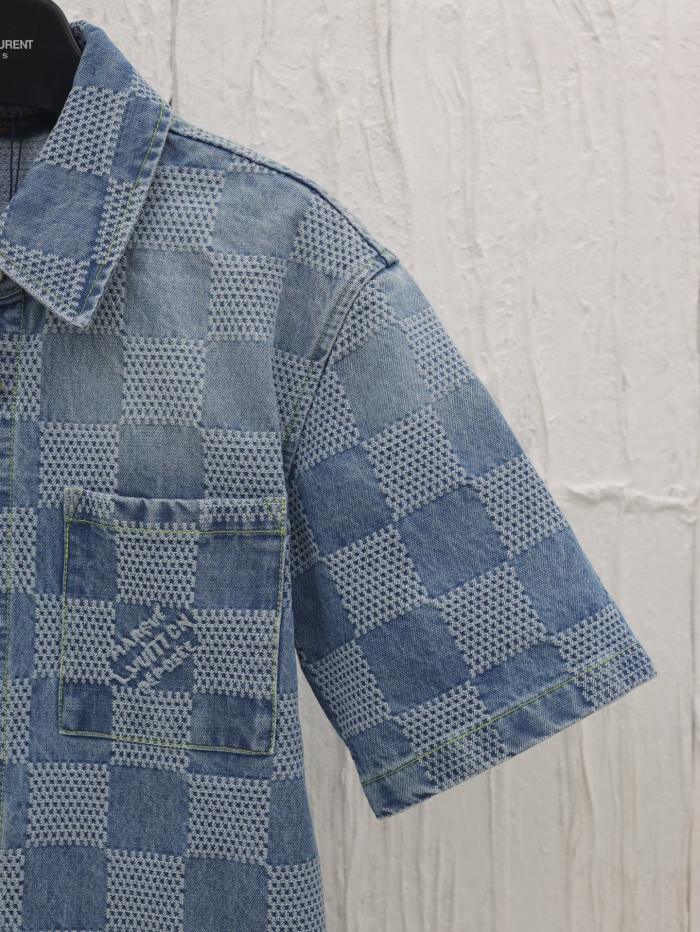 LOUIS VUITTON Jacquard Catwalk Short-sleeved Denim Jacket