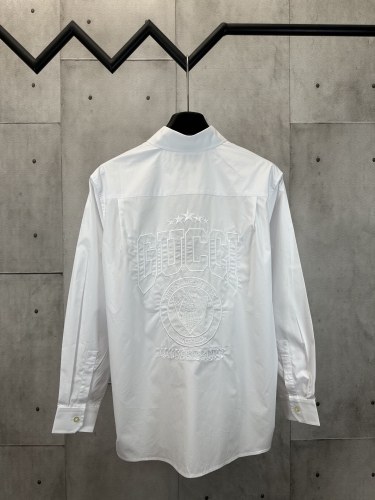 Gucci Logo Embroidered Long Sleeve Shirt