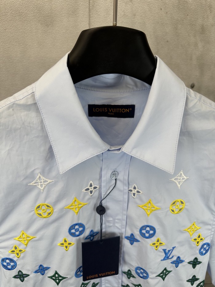 Louis Vuitton Rainbow Embroidered Short Sleeve Shirt