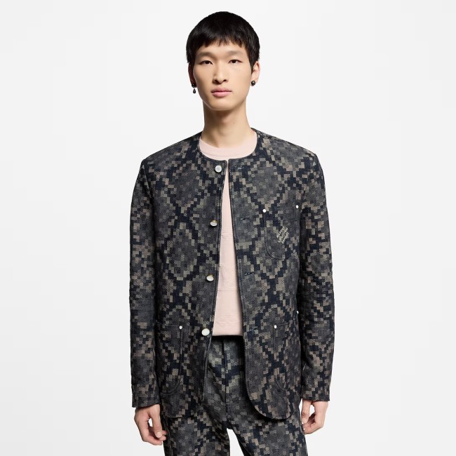 Louis Vuitton Graphic Collarless Denim Jacket
