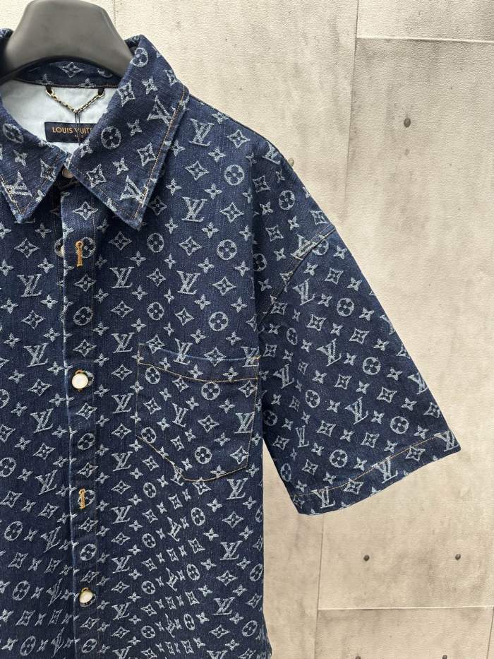 Louis Vuitton Jacquard Denim Short-sleeved Jacket