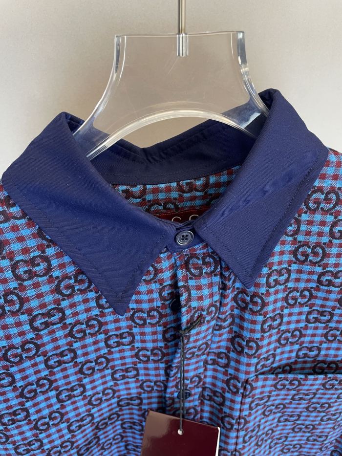Gucci Monogram Lapel Long Sleeve Shirt