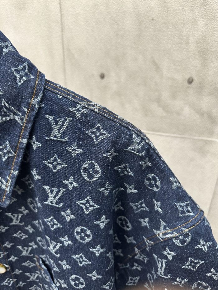 Louis Vuitton Jacquard Denim Short-sleeved Jacket