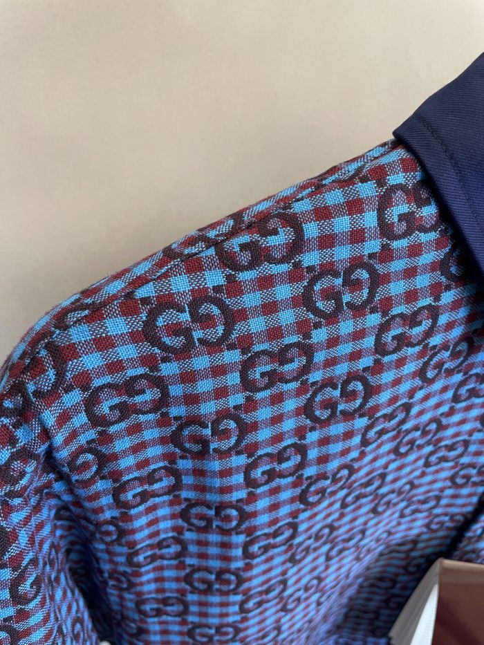 Gucci Monogram Lapel Long Sleeve Shirt