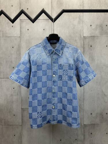 Louis Vuitton Mosaic Short Sleeve Denim Shirt