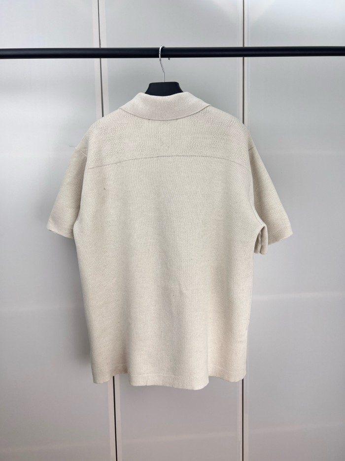 Louis Vuitton Monogram Embossed Short-Sleeved Knit Shirt