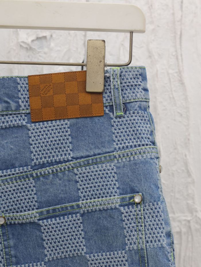 LOUIS VUITTON Jacquard Catwalk Denim Shorts