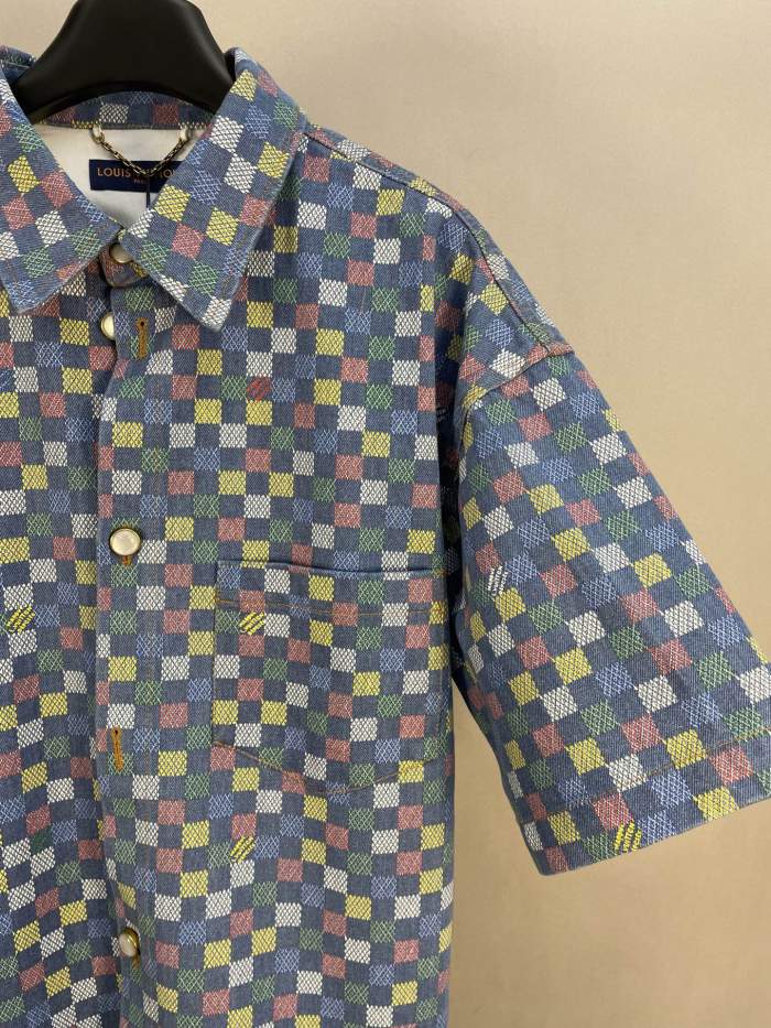 Louis Vuitton Damier Chambray Short-Sleeved Shirt
