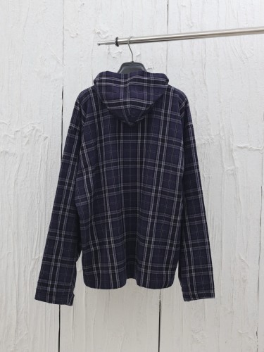Balenciaga Purple Plaid Zip-Up Hooded Jacket