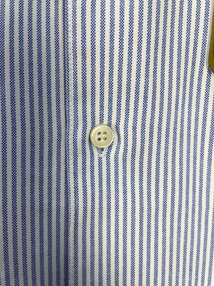 LOEWE - Suede-Trimmed Striped Cotton Shirt