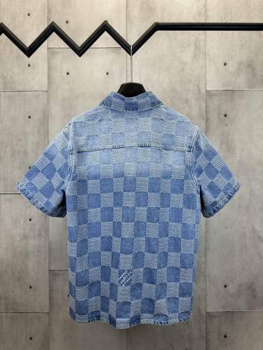 Louis Vuitton Mosaic Short Sleeve Denim Shirt