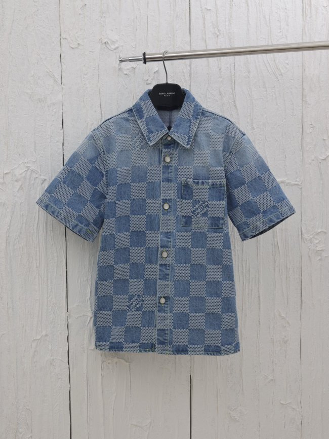 LOUIS VUITTON Jacquard Catwalk Short-sleeved Denim Jacket