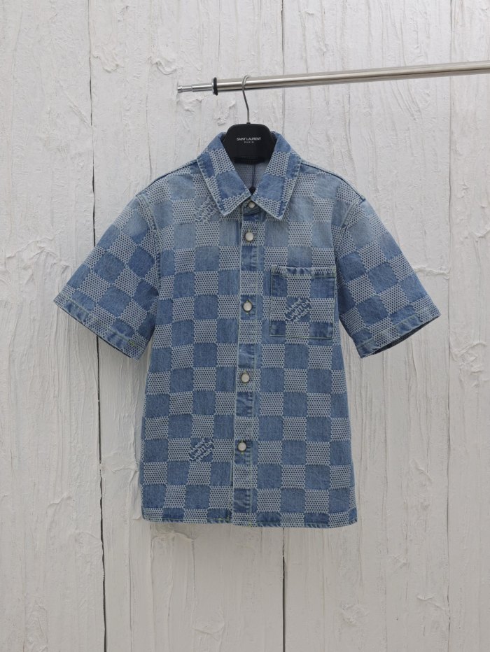 LOUIS VUITTON Jacquard Catwalk Short-sleeved Denim Jacket