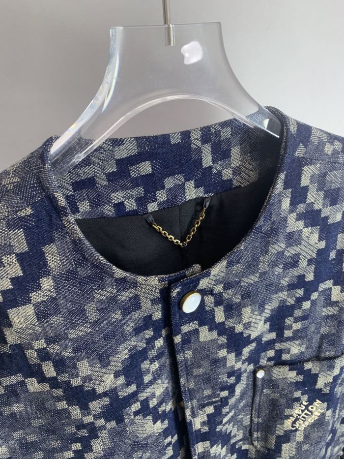 Louis Vuitton Graphic Collarless Denim Jacket