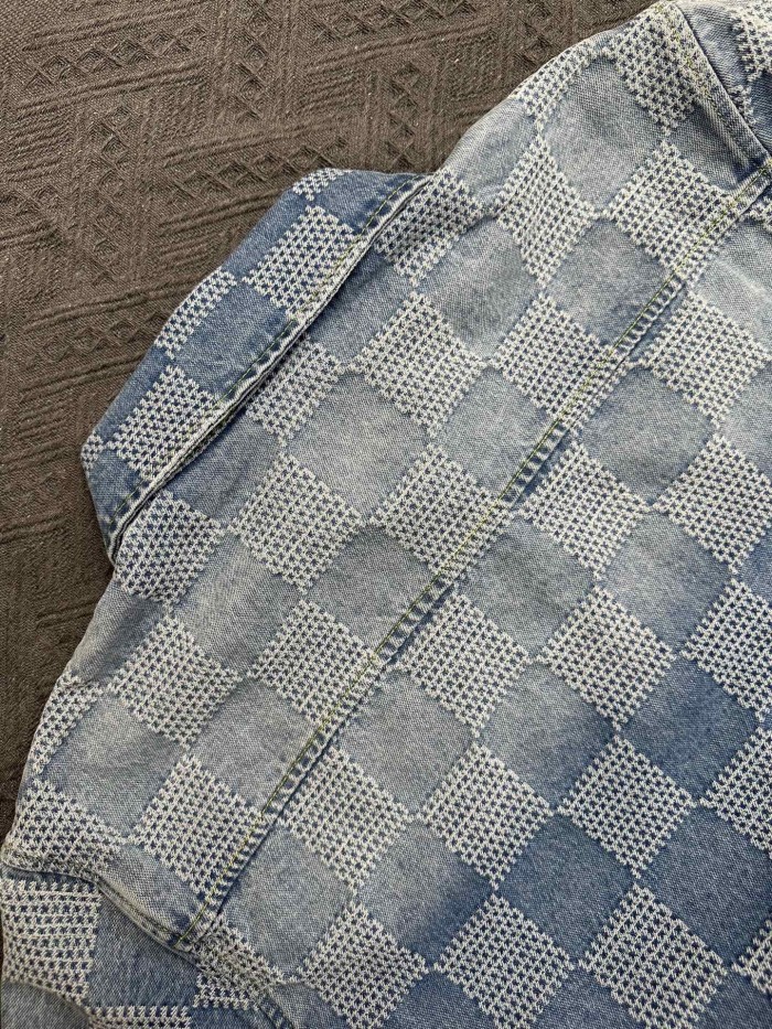 Louis Vuitton Mosaic Short Sleeve Denim Shirt