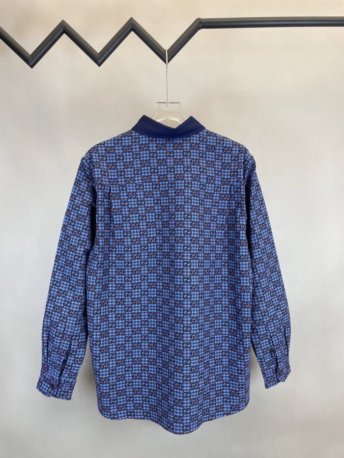 Gucci Monogram Lapel Long Sleeve Shirt