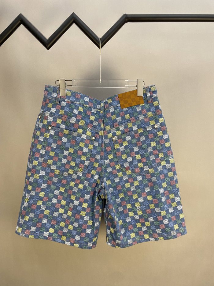 Louis Vuitton Damier Wide Chambray Shorts