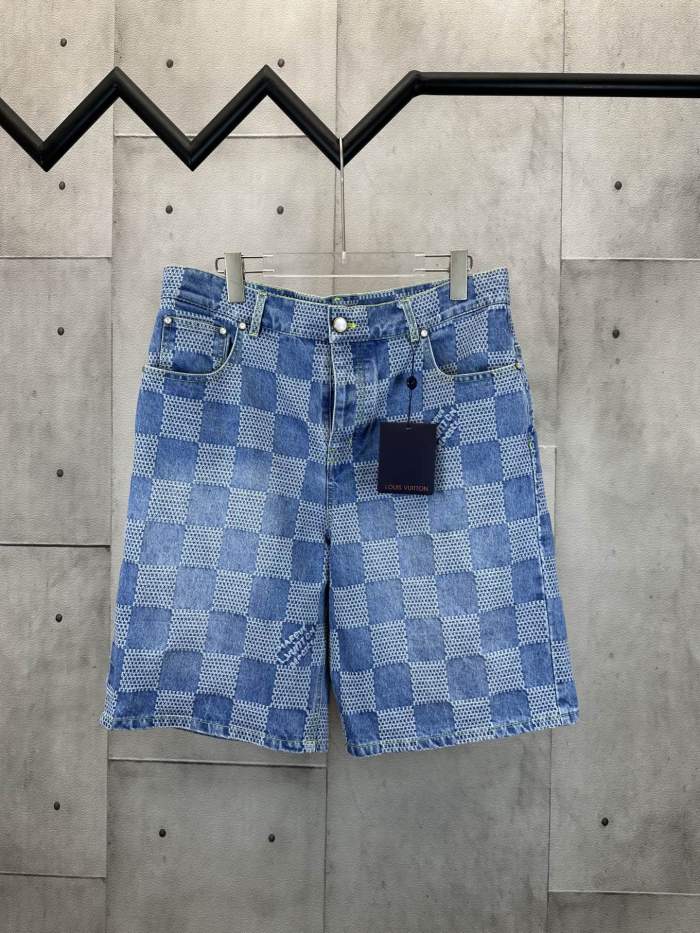 Louis Vuitton Mosaic Denim Shorts