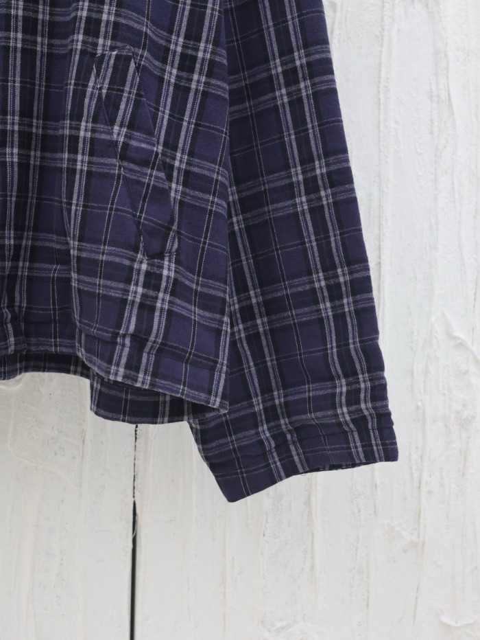 Balenciaga Purple Plaid Zip-Up Hooded Jacket
