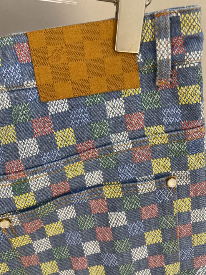 Louis Vuitton Damier Wide Chambray Shorts