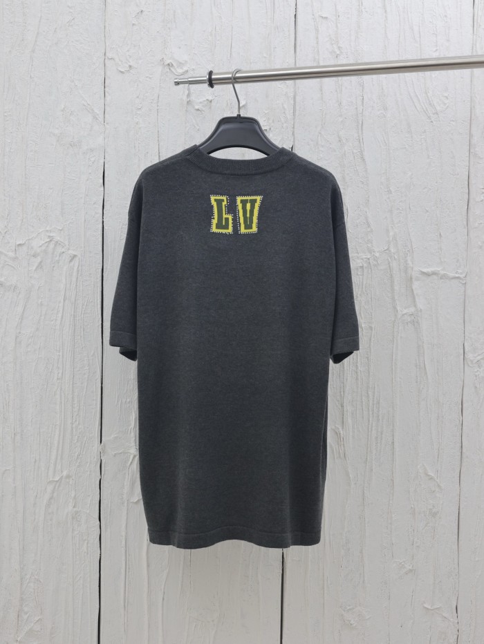 Louis Vuitton Embellished Short-Sleeved Cotton Crewneck Knitted T-shirt