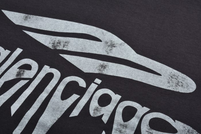 Balenciaga Melted Logo Print Short Sleeve T-Shirt