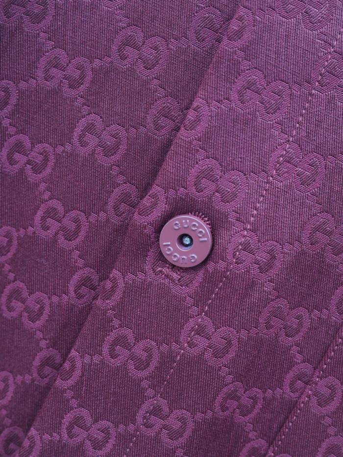 Gucci Jacquard Lapel Short-sleeved Shirt