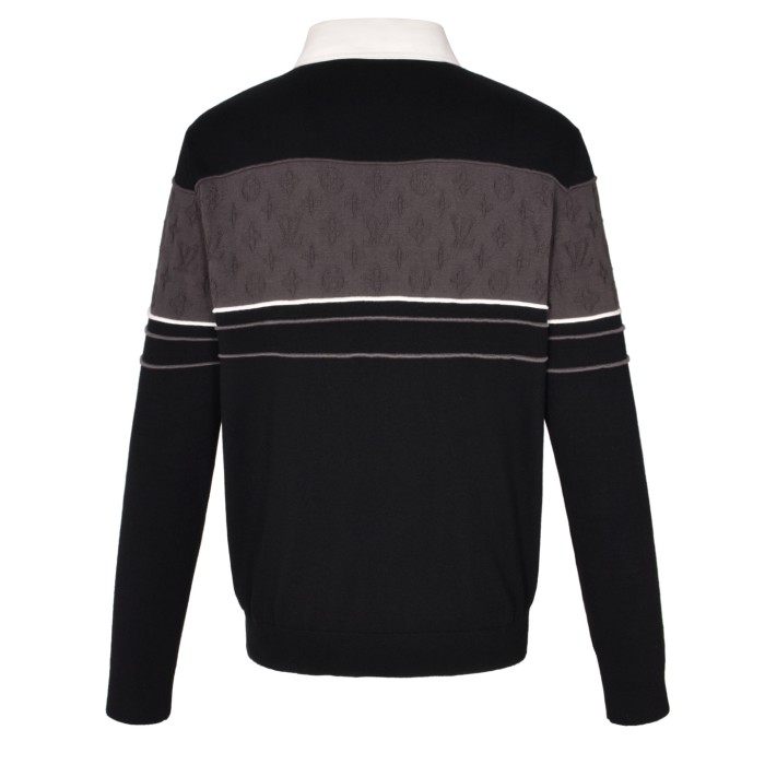 Louis Vuitton Monogram Jacquard Long-Sleeved Polo Shirt
