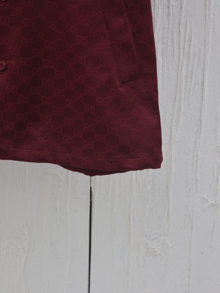 Gucci Jacquard Lapel Short-sleeved Shirt