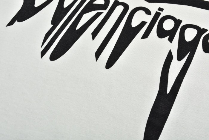 Balenciaga Melted Logo Print Short Sleeve T-Shirt