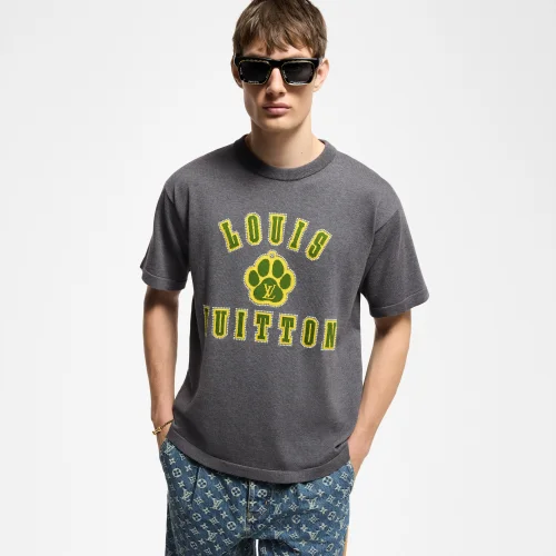 Louis Vuitton Embellished Short-Sleeved Cotton Crewneck Knitted T-shirt