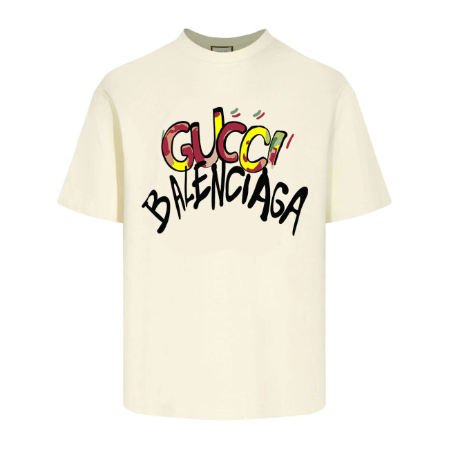Gucci X Balenciaga Colorful Logo Cotton Oversize T-Shirt