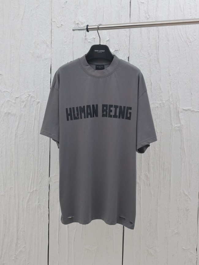 BALENCIAGA MAN GREY T-SHIRTS & TANK TOPS