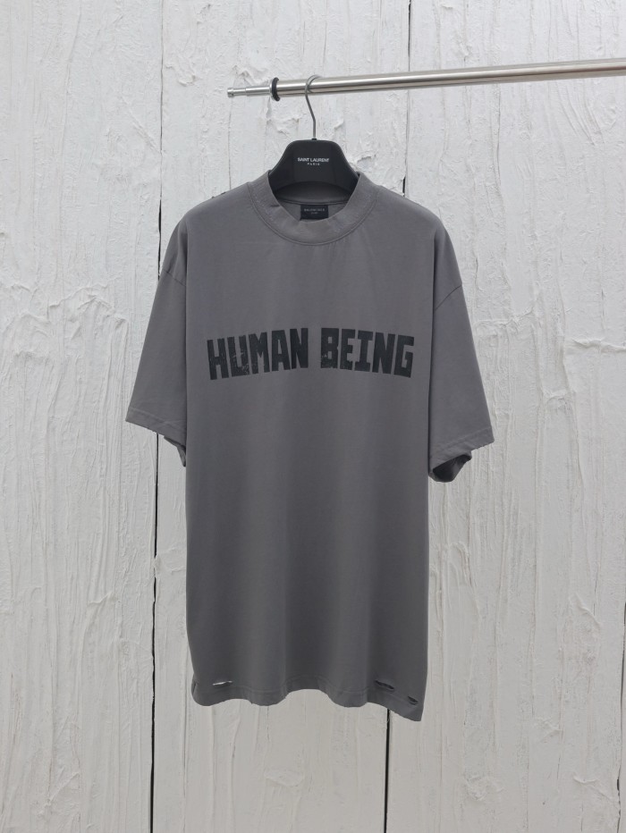 BALENCIAGA MAN GREY T-SHIRTS & TANK TOPS