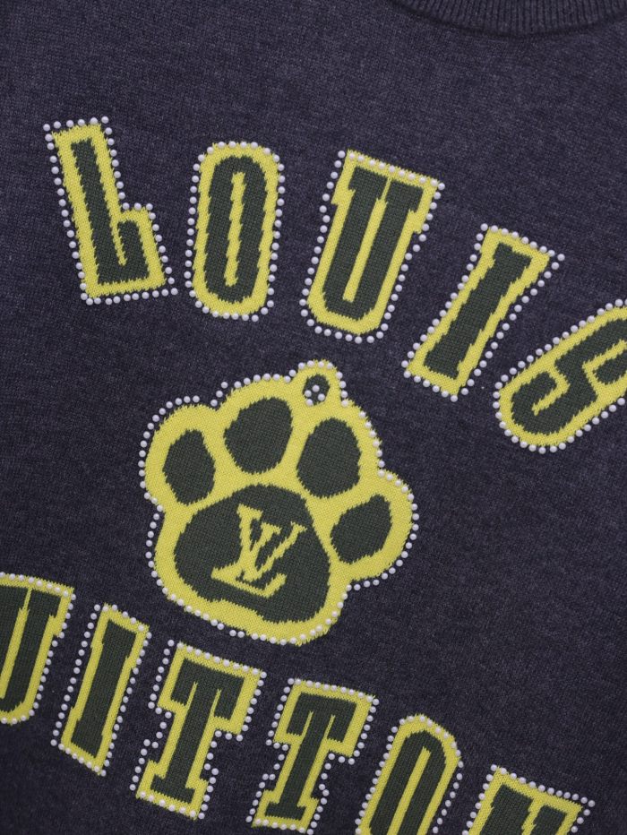 Louis Vuitton Embellished Short-Sleeved Cotton Crewneck Knitted T-shirt