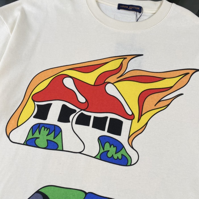 Louis Vuitton Flame Graffiti Short Sleeve T-Shirt