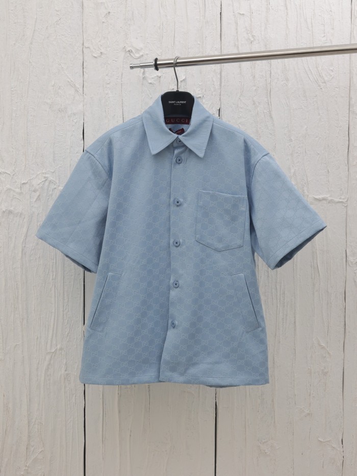 Gucci Jacquard Lapel Short-sleeved Shirt