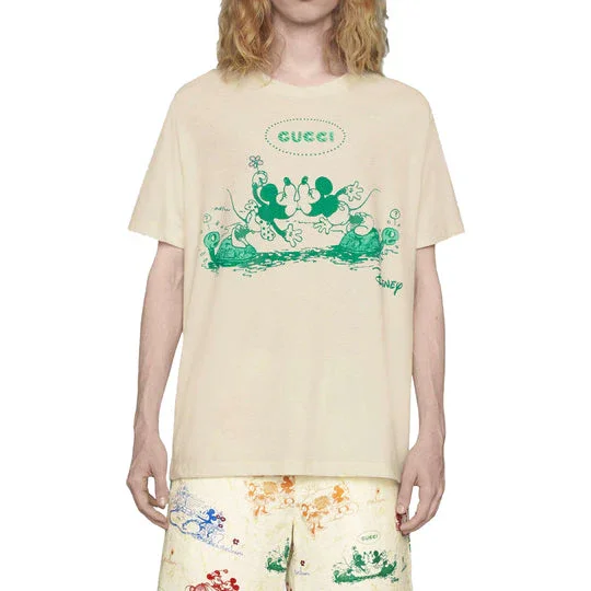 Gucci X Disney Mickey Minnie Cartoon Pattern Short-Sleeved T-shirt