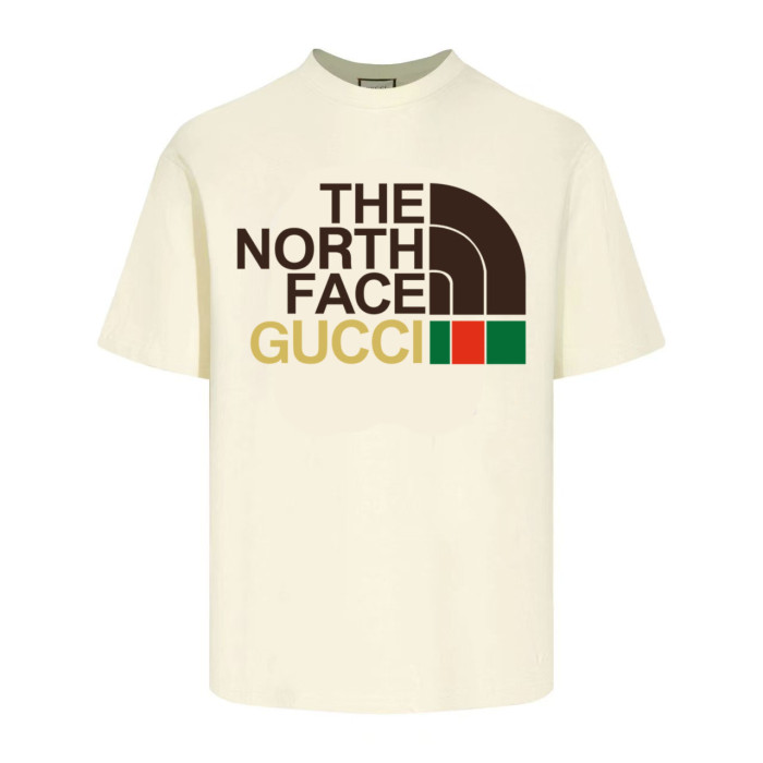 Gucci x The North Face Cream Logo Printed Cotton Oversized T-Shirt