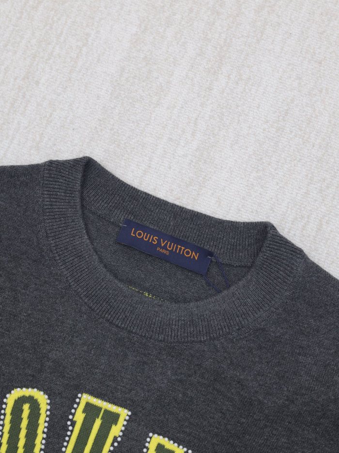 Louis Vuitton Embellished Short-Sleeved Cotton Crewneck Knitted T-shirt