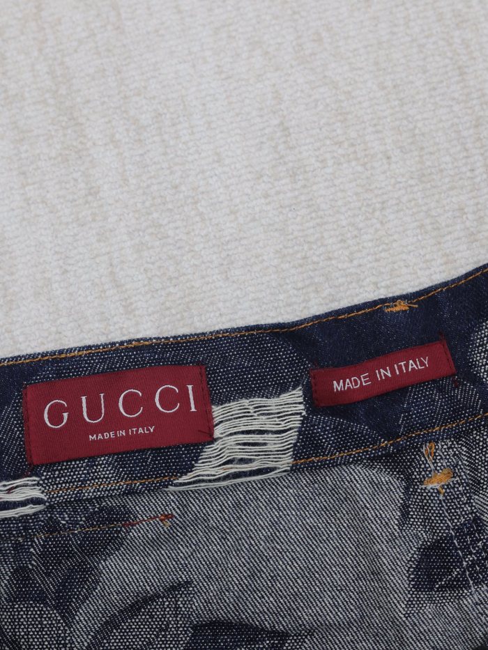 Gucci Jacquard Washed Denim Shorts