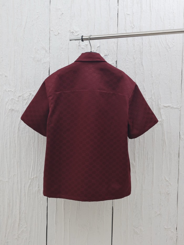 Gucci Jacquard Lapel Short-sleeved Shirt