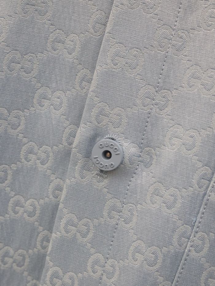 Gucci Jacquard Lapel Short-sleeved Shirt