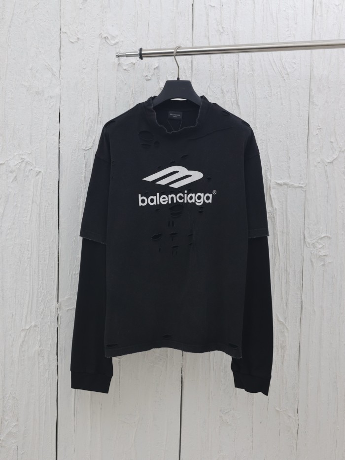 Balenciaga Men's 3b Sport Icon Layered Long Sleeves T-shirt