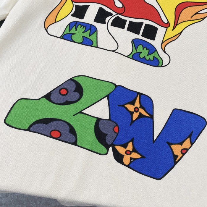 Louis Vuitton Flame Graffiti Short Sleeve T-Shirt