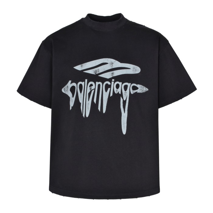 Balenciaga Melted Logo Print Short Sleeve T-Shirt