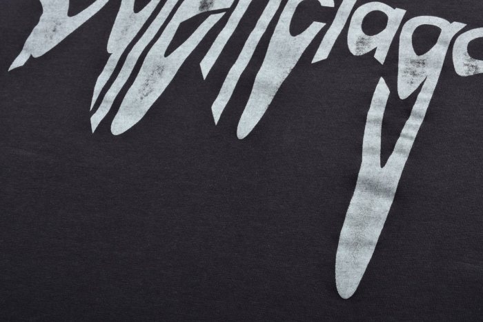 Balenciaga Melted Logo Print Short Sleeve T-Shirt