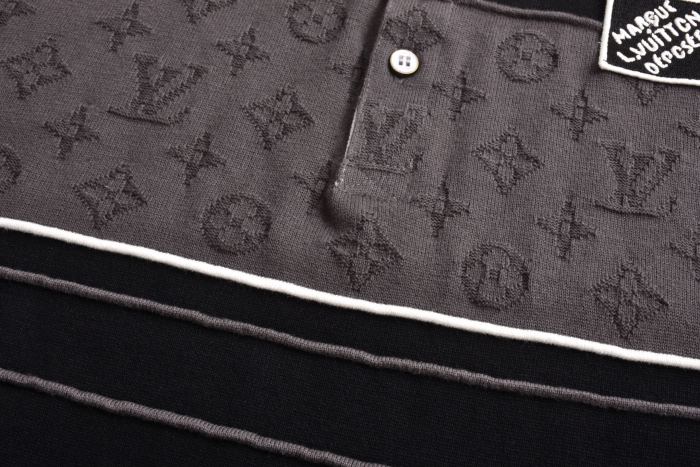 Louis Vuitton Monogram Jacquard Long-Sleeved Polo Shirt