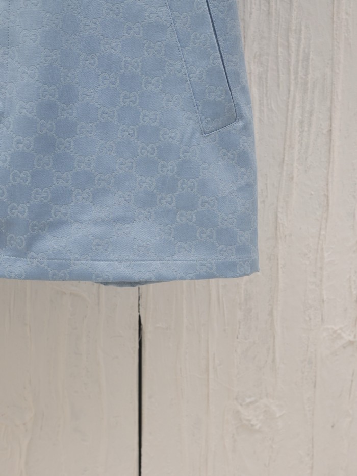 Gucci Jacquard Lapel Short-sleeved Shirt